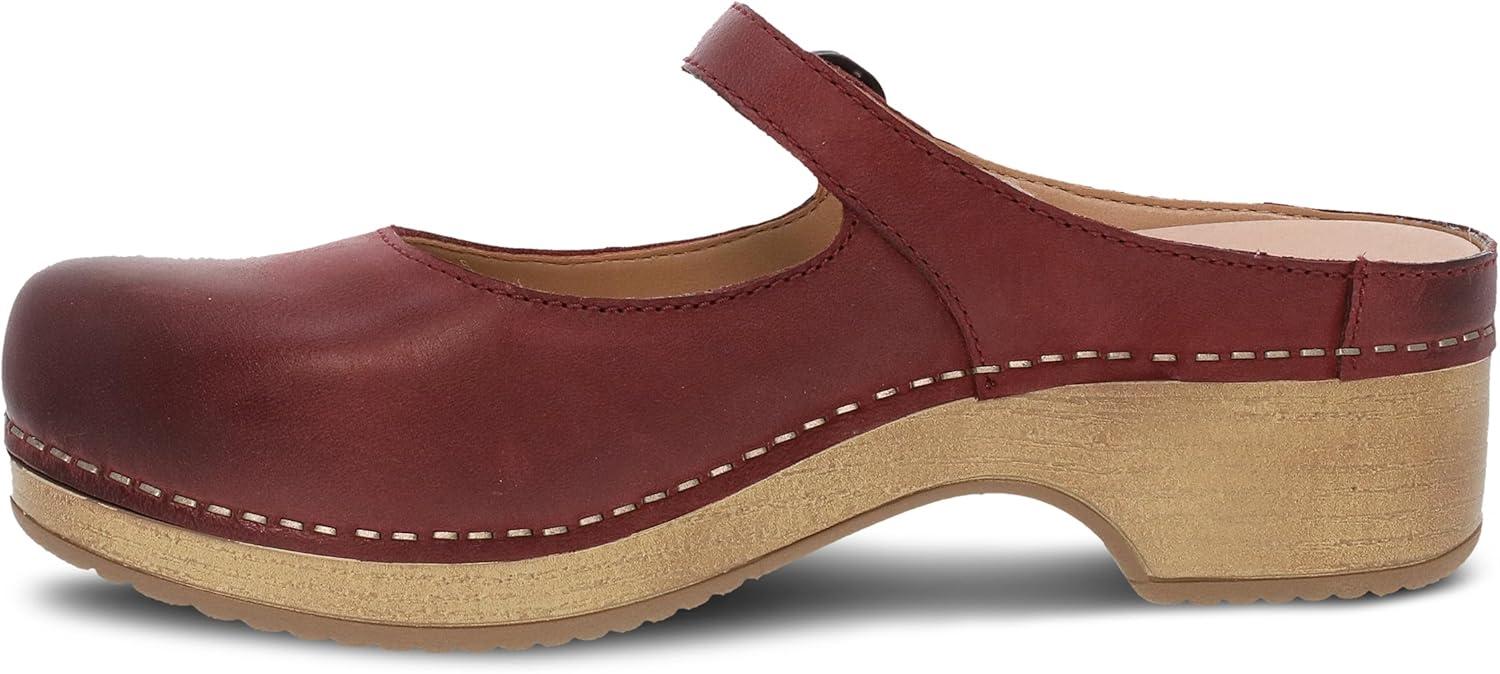 imageDansko Bria SlipOn Mary Jane Mule Clogs for Women Memory Foam and Arch Support for All Day Comfort and SupportCinnabar