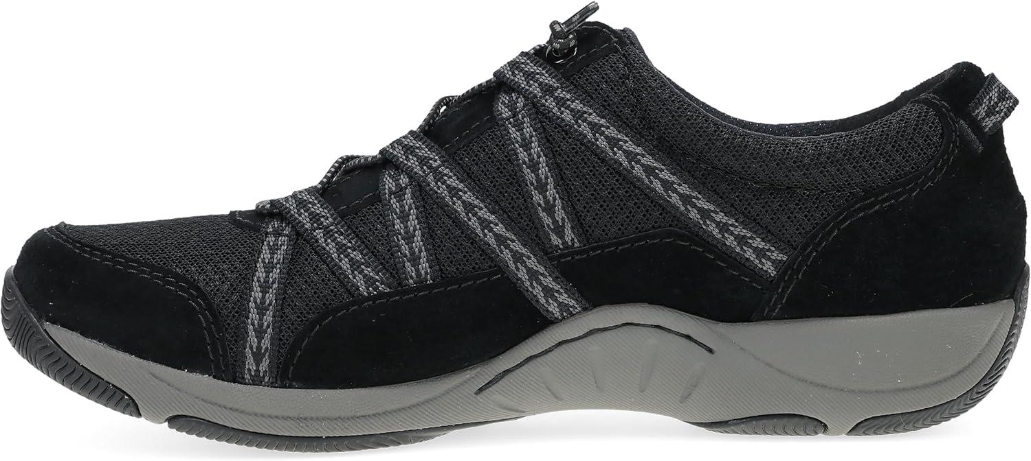 imageDansko Harlyn Lightweight Sneaker for Women Stain Resistant Leather and Nylon Uppers and Arch Support in Flexible StyleBlackBlack