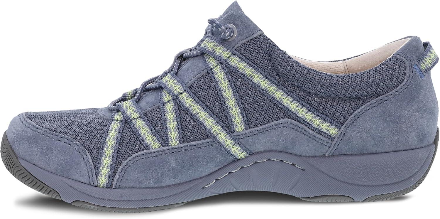 imageDansko Harlyn Lightweight Sneaker for Women Stain Resistant Leather and Nylon Uppers and Arch Support in Flexible StyleBlue