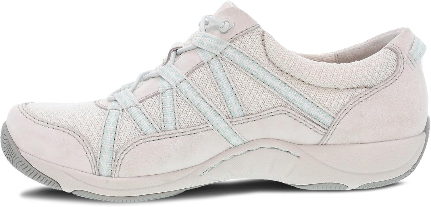 imageDansko Harlyn Lightweight Sneaker for Women Stain Resistant Leather and Nylon Uppers and Arch Support in Flexible StyleEcru