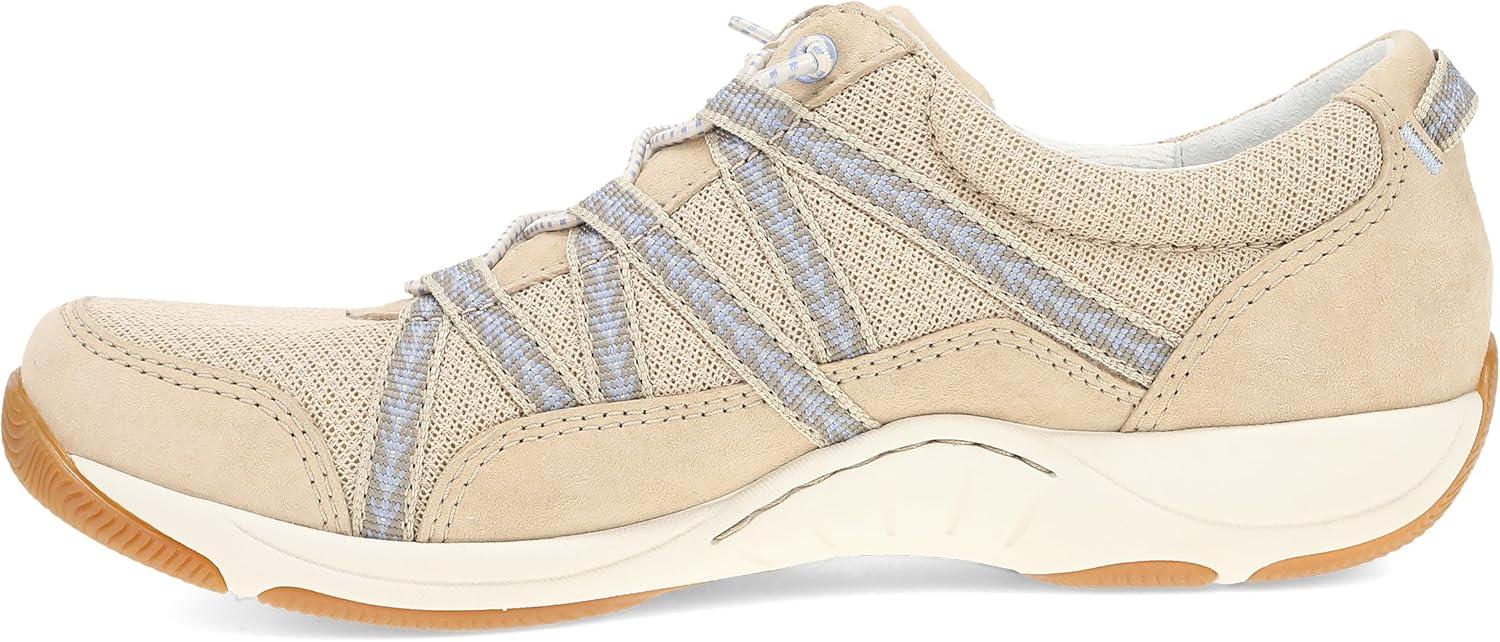 imageDansko Harlyn Lightweight Sneaker for Women Stain Resistant Leather and Nylon Uppers and Arch Support in Flexible StyleSand