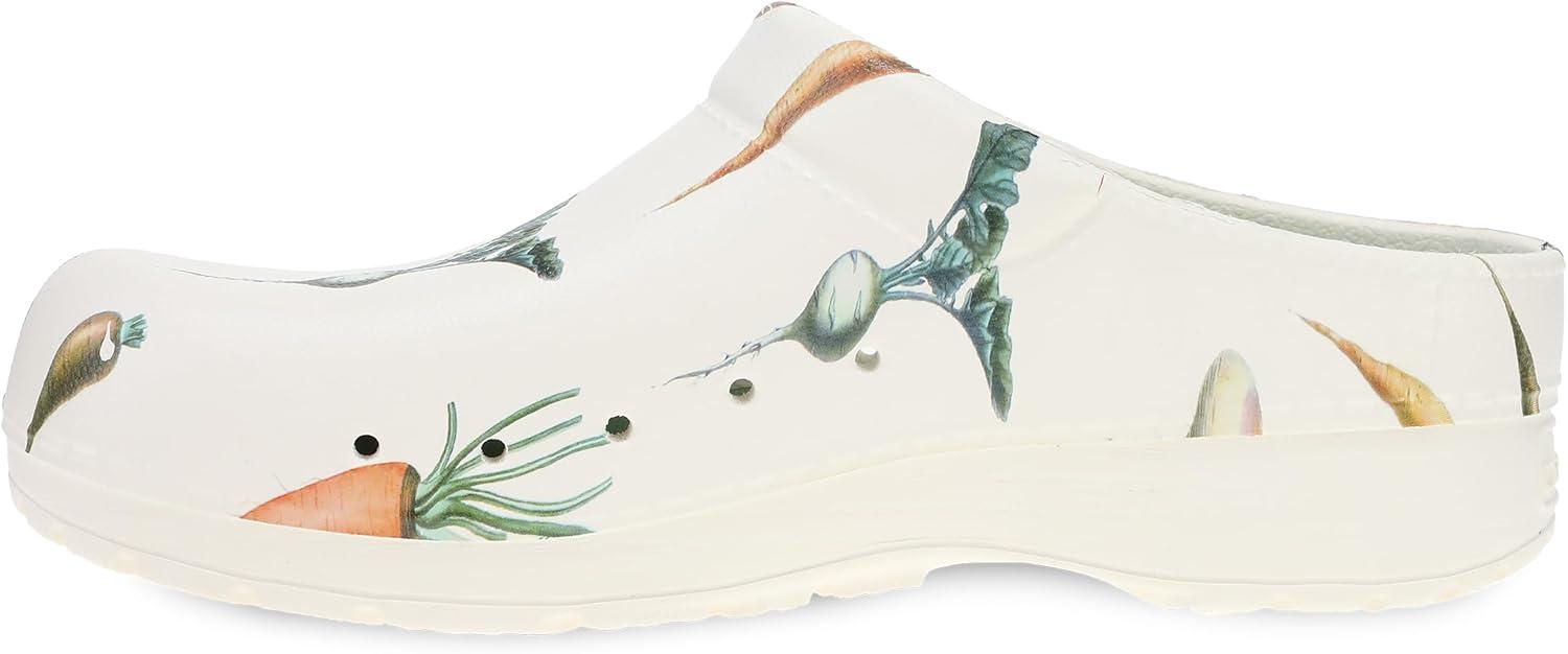 imageDansko Kane SlipOn Mule Clog for Women  Lightweight Cushioned Comfort and Removable EVA Footbed with Arch Support  Easy Clean UppersVintage Garden