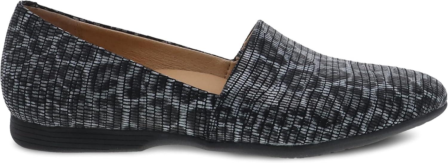 imageDansko Larisa SlipOn Flats for Women Comfotable Flat Shoes with Arch Support Versatile Casual to Dressy Footwear Lightweight Rubber OutsoleGrey Leopard