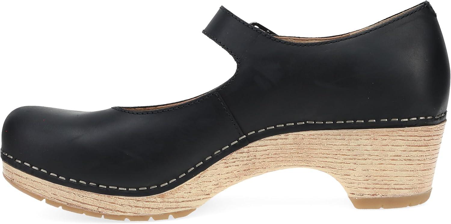 imageDansko Lilah Mary Jane Clog for Women Linings from Recycled Materials and Leather for Breathability Lightweight Rubber Outsole for LongLasting WearBlack
