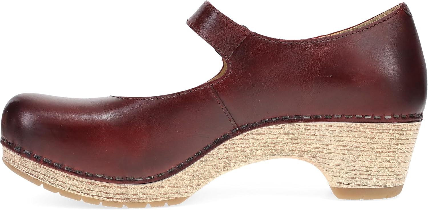 imageDansko Lilah Mary Jane Clog for Women Linings from Recycled Materials and Leather for Breathability Lightweight Rubber Outsole for LongLasting WearRed