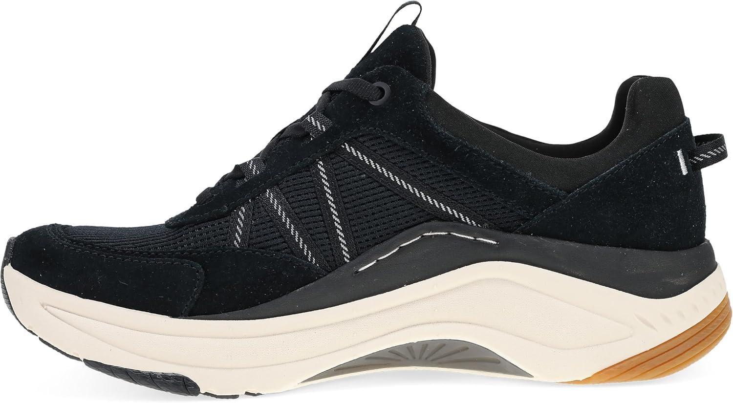 imageDansko Poppy Walking Sneakers for Women Comfortable Breathable Walking Shoes with Arch Support Stain Resistant with Lightweight Rubber OutsoleBlack