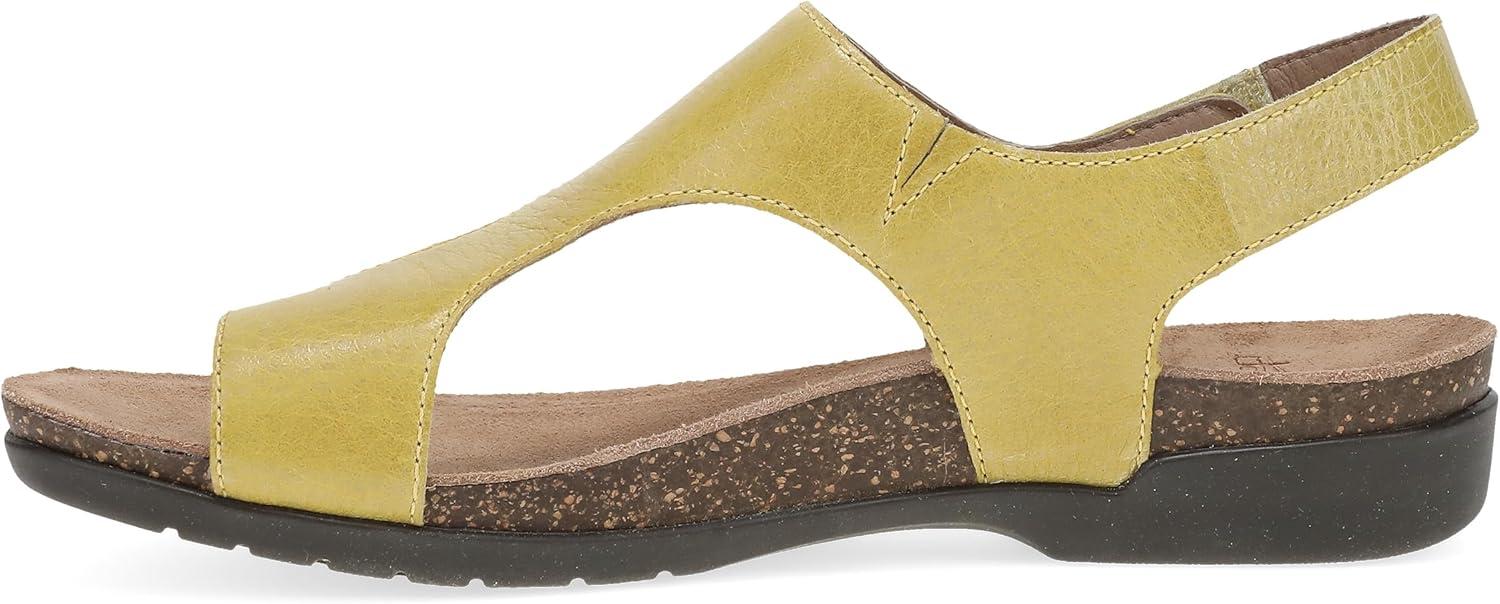 imageDansko Reece Sandal for Women  Memory Foam and Cork Footbed for Comfort and Arch Support  Lightweight Rubber Outsole for LongLasting Wear with Hook ampamp Loop StrapLemonade