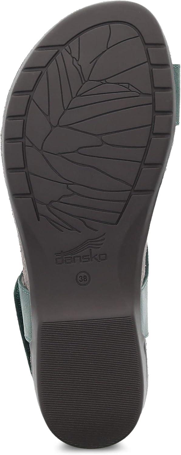 imageDansko Reece Sandal for Women  Memory Foam and Cork Footbed for Comfort and Arch Support  Lightweight Rubber Outsole for LongLasting Wear with Hook ampamp Loop StrapGreen