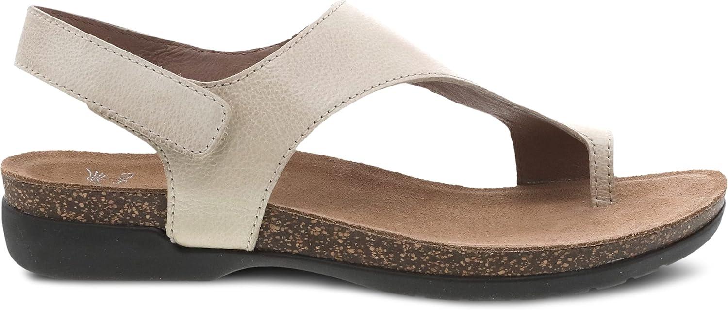 imageDansko Reece Sandal for Women  Memory Foam and Cork Footbed for Comfort and Arch Support  Lightweight Rubber Outsole for LongLasting Wear with Hook ampamp Loop StrapLinen
