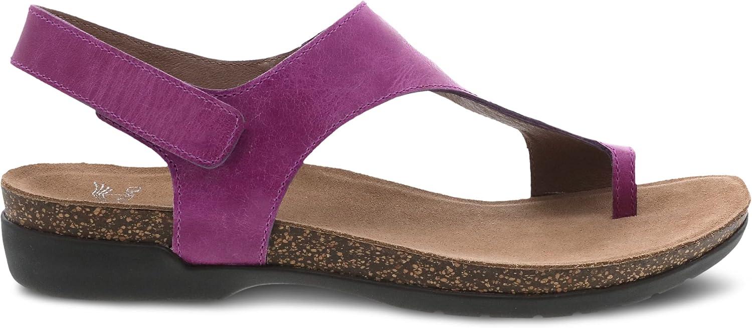 imageDansko Reece Sandal for Women  Memory Foam and Cork Footbed for Comfort and Arch Support  Lightweight Rubber Outsole for LongLasting Wear with Hook ampamp Loop StrapMagenta