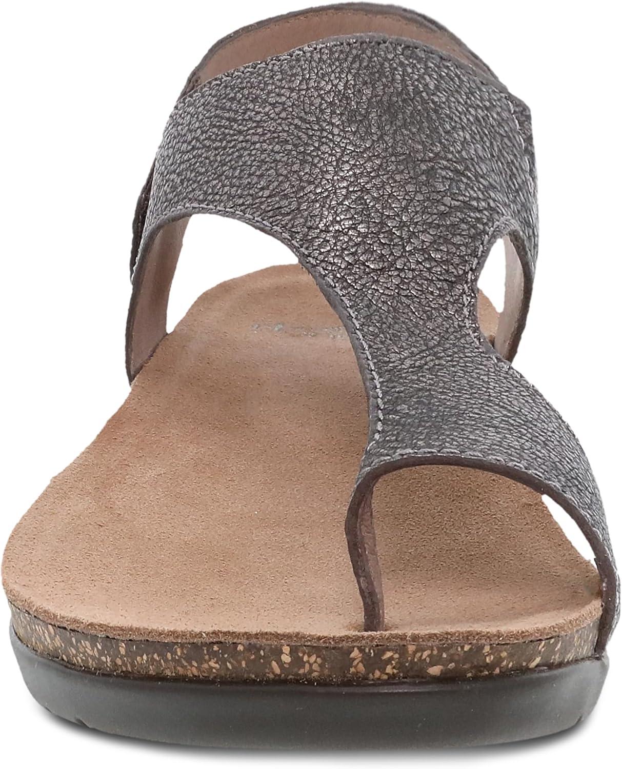 imageDansko Reece Sandal for Women  Memory Foam and Cork Footbed for Comfort and Arch Support  Lightweight Rubber Outsole for LongLasting Wear with Hook ampamp Loop StrapPewter