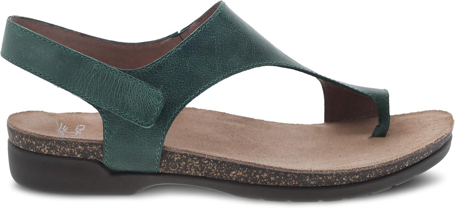 imageDansko Reece Sandal for Women  Memory Foam and Cork Footbed for Comfort and Arch Support  Lightweight Rubber Outsole for LongLasting Wear with Hook ampamp Loop StrapGreen