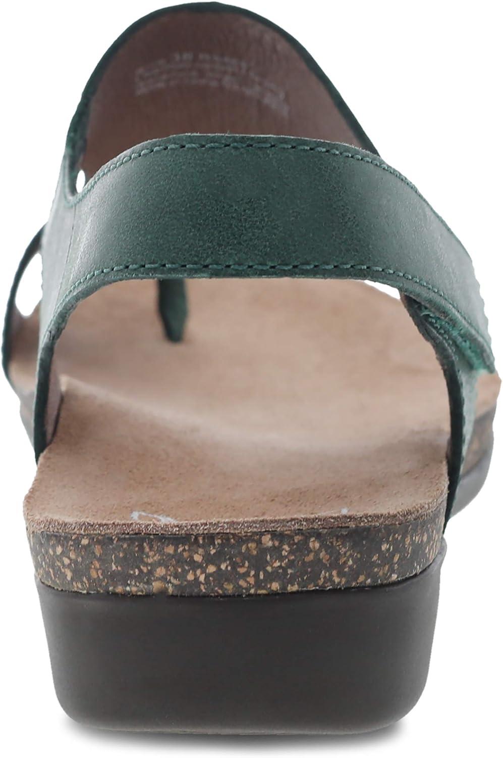 imageDansko Reece Sandal for Women  Memory Foam and Cork Footbed for Comfort and Arch Support  Lightweight Rubber Outsole for LongLasting Wear with Hook ampamp Loop StrapGreen
