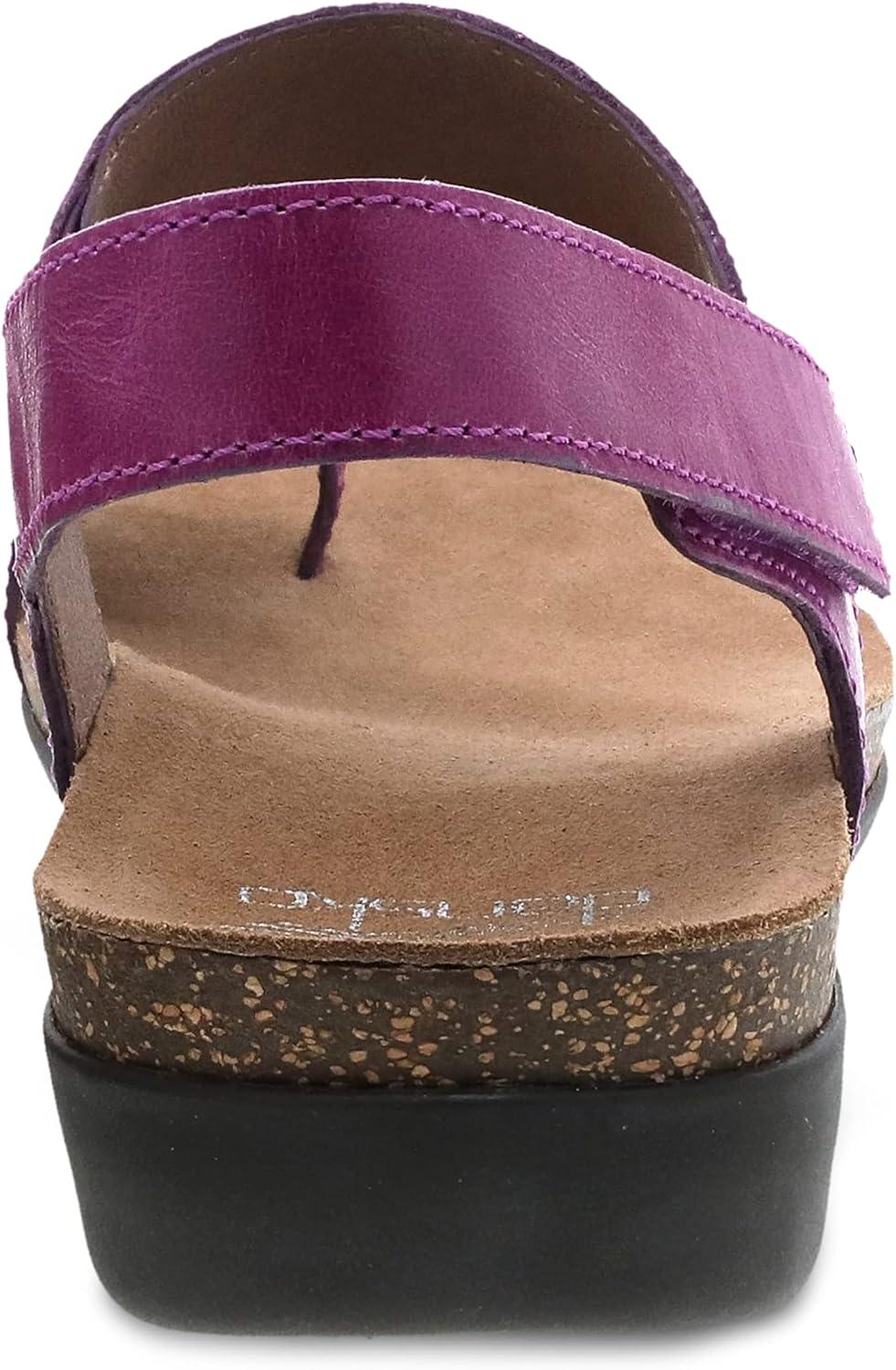 imageDansko Reece Sandal for Women  Memory Foam and Cork Footbed for Comfort and Arch Support  Lightweight Rubber Outsole for LongLasting Wear with Hook ampamp Loop StrapMagenta