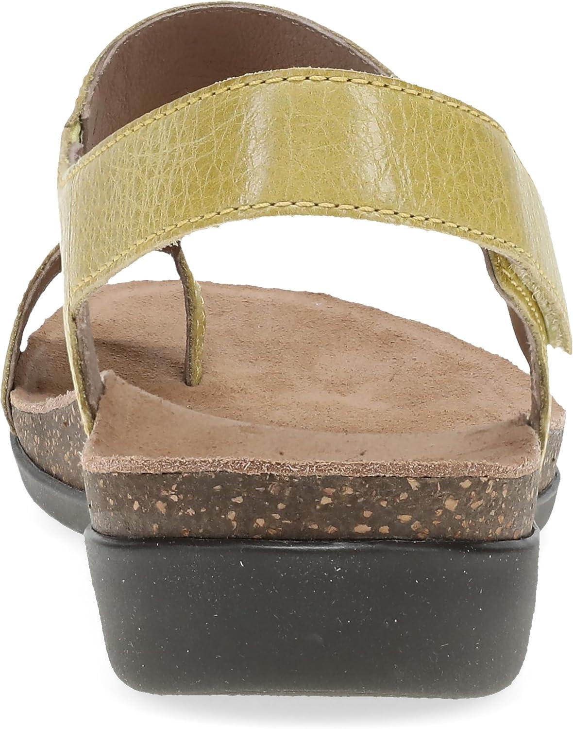 imageDansko Reece Sandal for Women  Memory Foam and Cork Footbed for Comfort and Arch Support  Lightweight Rubber Outsole for LongLasting Wear with Hook ampamp Loop StrapLemonade