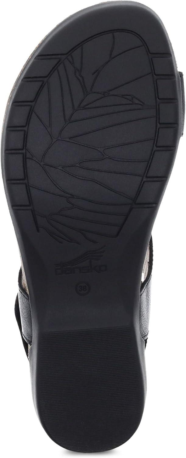 imageDansko Reece Sandal for Women  Memory Foam and Cork Footbed for Comfort and Arch Support  Lightweight Rubber Outsole for LongLasting Wear with Hook ampamp Loop StrapBlack
