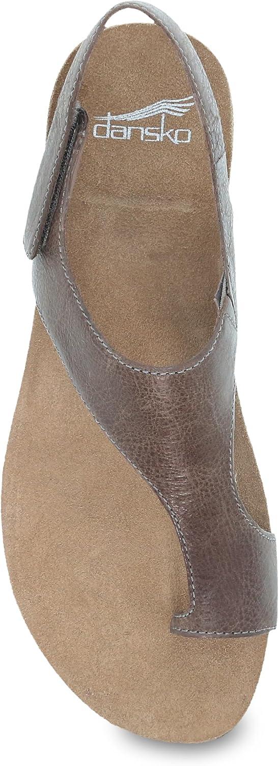 imageDansko Reece Sandal for Women  Memory Foam and Cork Footbed for Comfort and Arch Support  Lightweight Rubber Outsole for LongLasting Wear with Hook ampamp Loop StrapStone