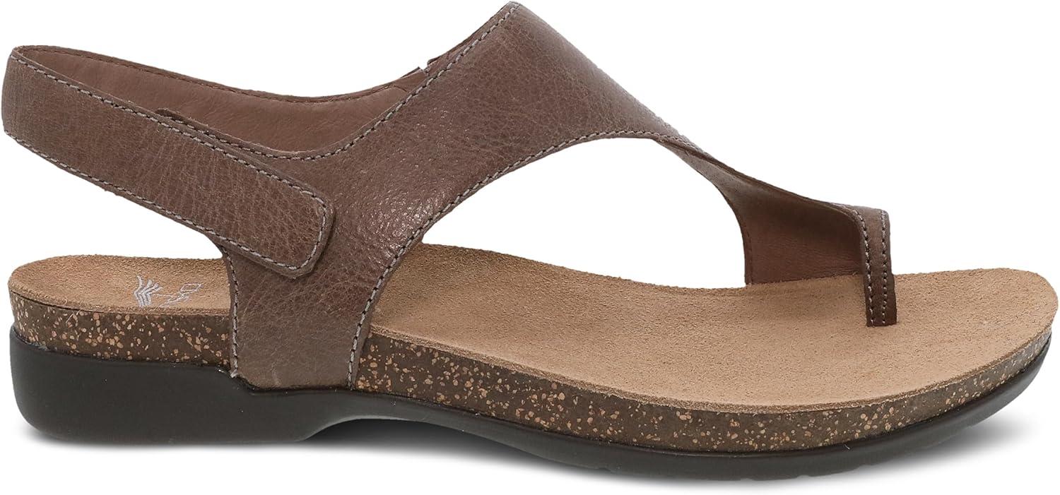 imageDansko Reece Sandal for Women  Memory Foam and Cork Footbed for Comfort and Arch Support  Lightweight Rubber Outsole for LongLasting Wear with Hook ampamp Loop StrapStone