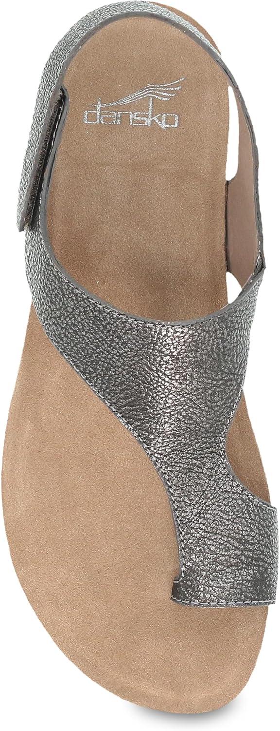 imageDansko Reece Sandal for Women  Memory Foam and Cork Footbed for Comfort and Arch Support  Lightweight Rubber Outsole for LongLasting Wear with Hook ampamp Loop StrapPewter