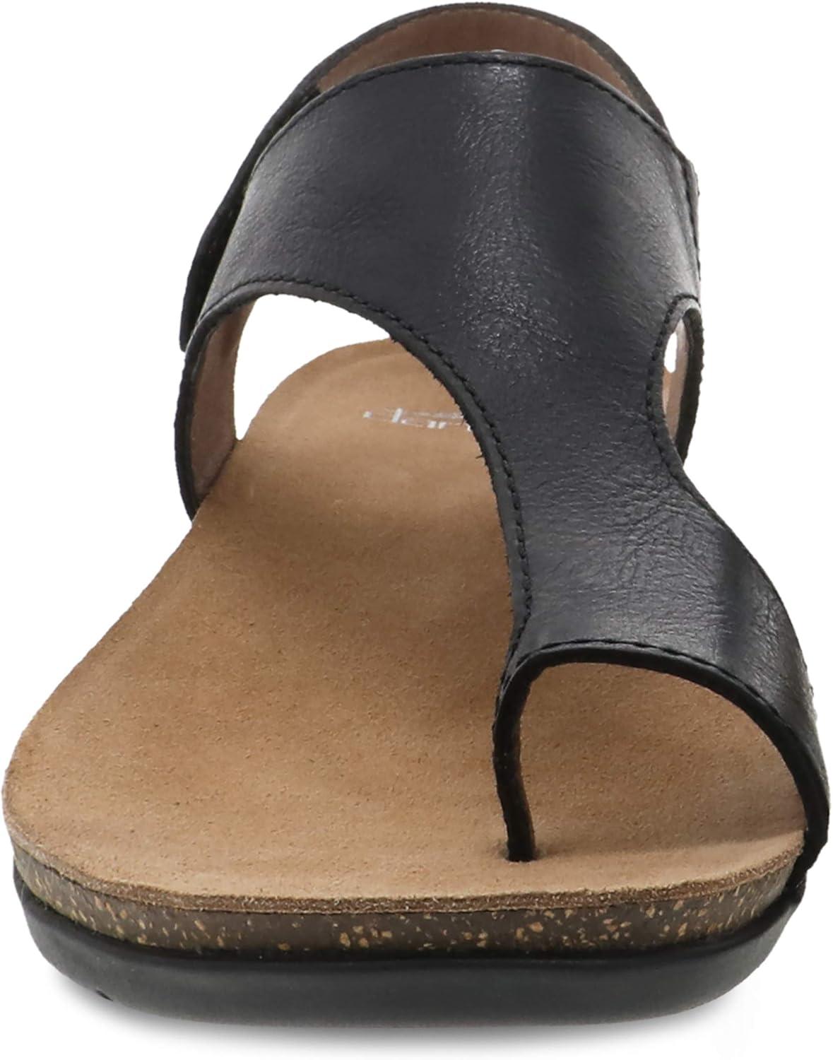 imageDansko Reece Sandal for Women  Memory Foam and Cork Footbed for Comfort and Arch Support  Lightweight Rubber Outsole for LongLasting Wear with Hook ampamp Loop StrapBlack