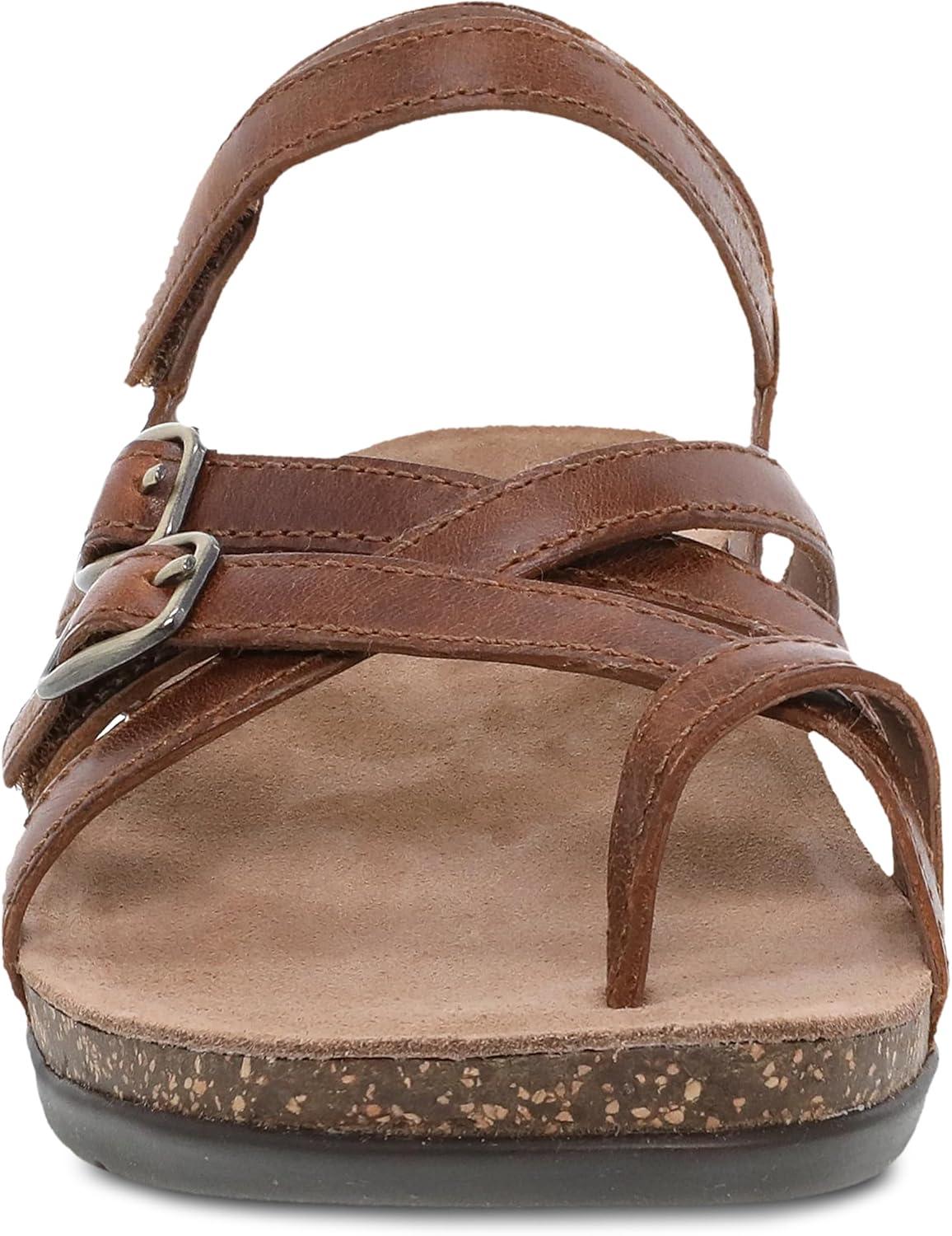 imageDansko Roslyn Sandal for Women  Memory Foam and Cork Footbed for Comfort and Arch Support  Lightweight Rubber Outsole for LongLasting Wear Versatile Casual to Dressy FootwearTan
