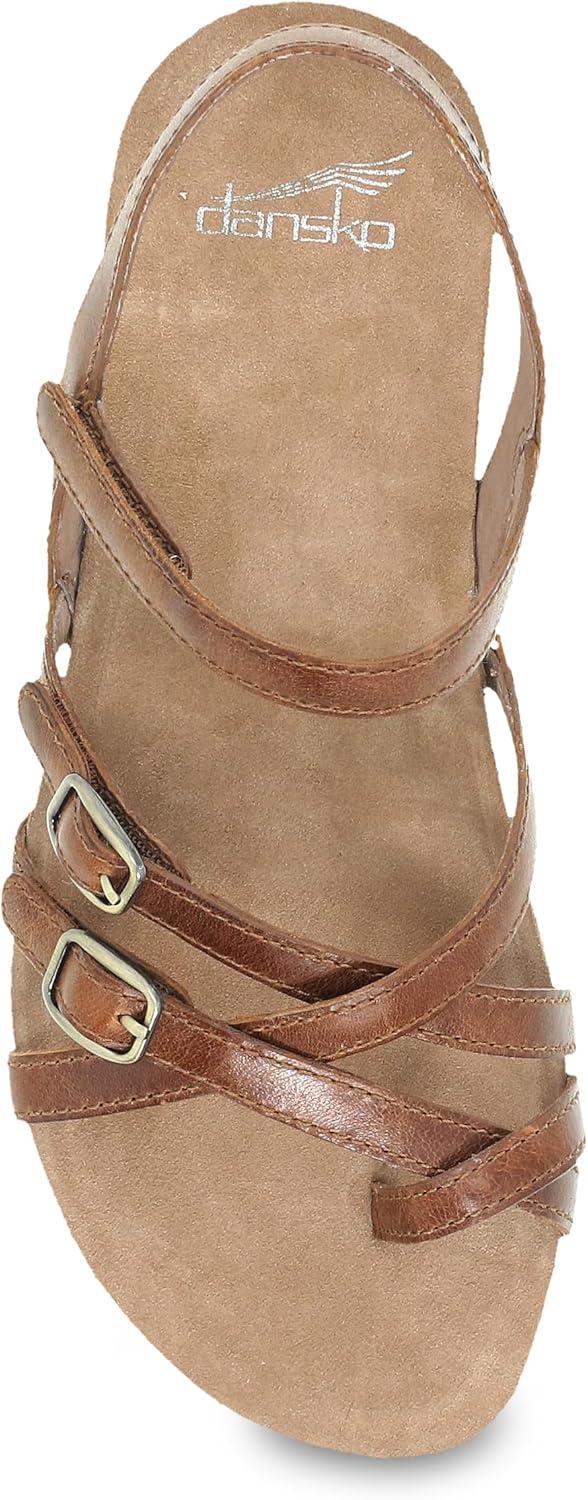 imageDansko Roslyn Sandal for Women  Memory Foam and Cork Footbed for Comfort and Arch Support  Lightweight Rubber Outsole for LongLasting Wear Versatile Casual to Dressy FootwearTan