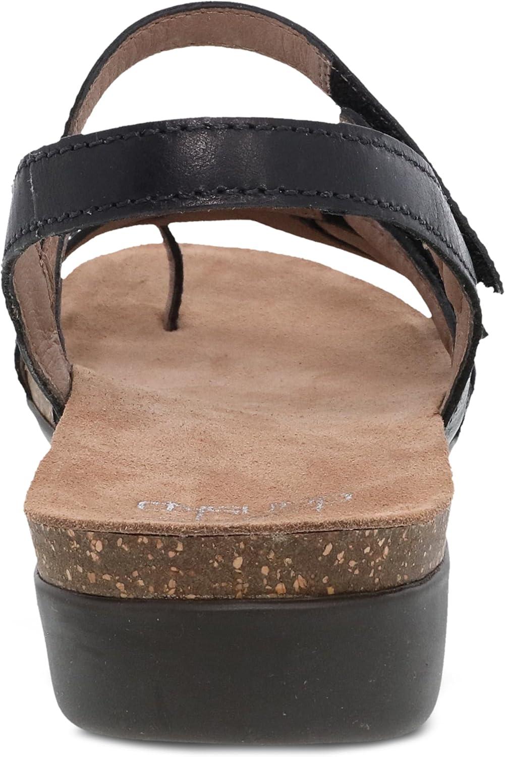 imageDansko Roslyn Sandal for Women  Memory Foam and Cork Footbed for Comfort and Arch Support  Lightweight Rubber Outsole for LongLasting Wear Versatile Casual to Dressy FootwearBlack