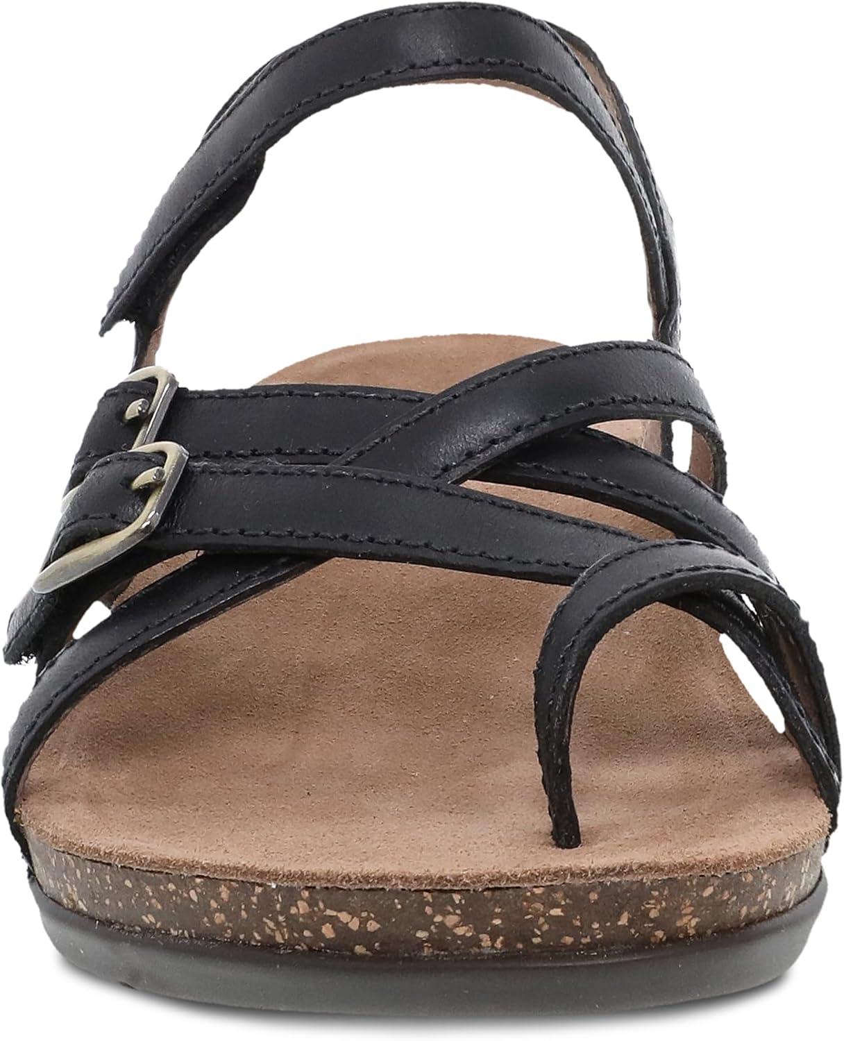 imageDansko Roslyn Sandal for Women  Memory Foam and Cork Footbed for Comfort and Arch Support  Lightweight Rubber Outsole for LongLasting Wear Versatile Casual to Dressy FootwearBlack