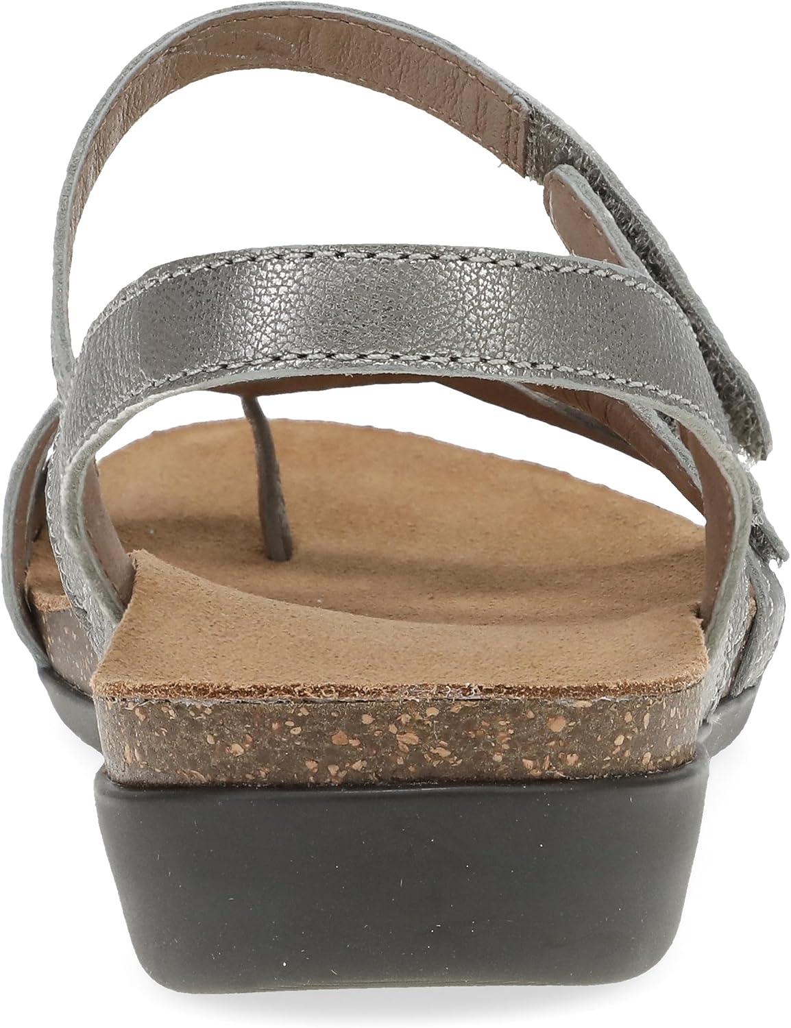 imageDansko Roslyn Sandal for Women  Memory Foam and Cork Footbed for Comfort and Arch Support  Lightweight Rubber Outsole for LongLasting Wear Versatile Casual to Dressy FootwearAntique Silver