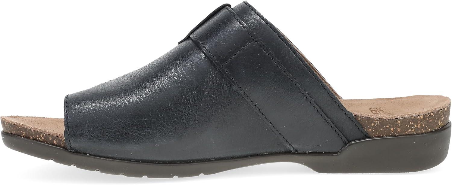 imageDansko Rylee Sandal for Women  Memory Foam and Cork Footbed for Comfort and Arch Support  Lightweight Rubber Outsole for LongLasting WearBlack Leather