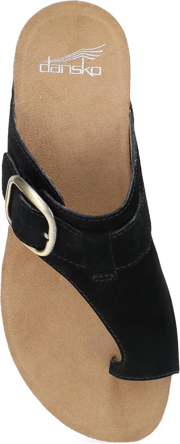 imageDansko Rylee Sandal for Women  Memory Foam and Cork Footbed for Comfort and Arch Support  Lightweight Rubber Outsole for LongLasting WearBlack Suede