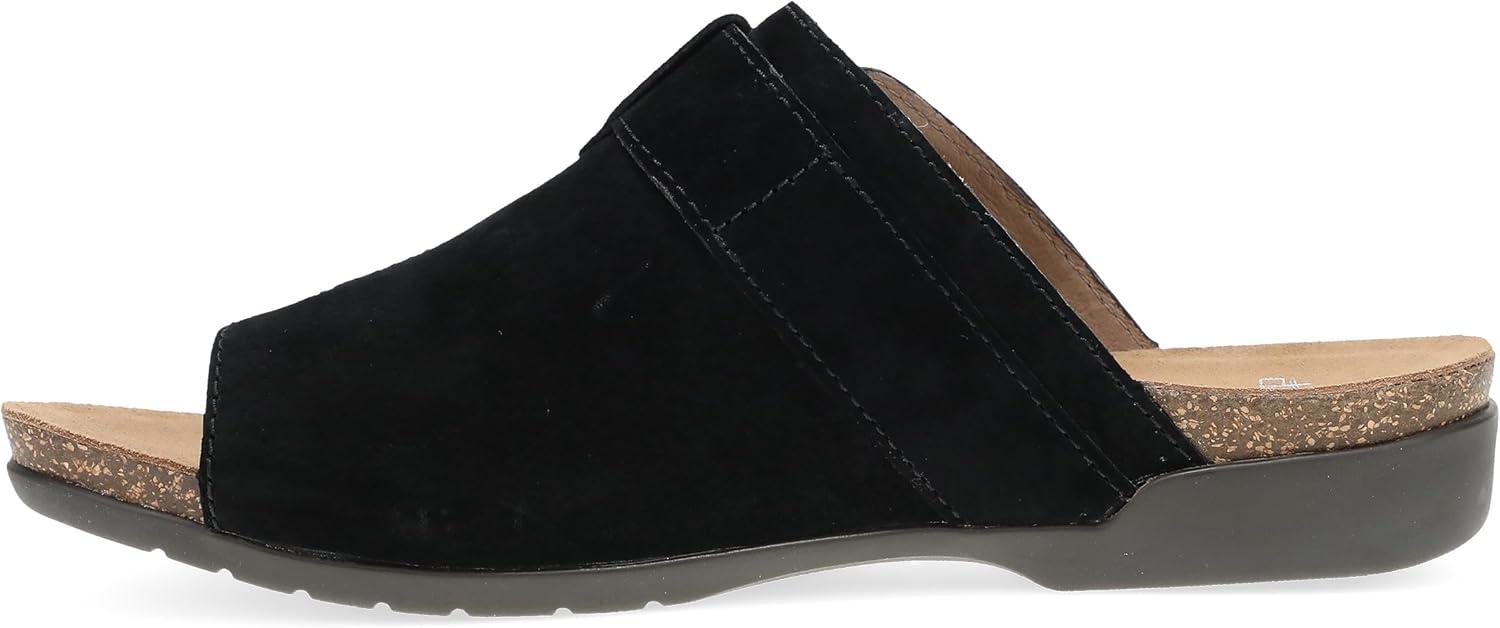 imageDansko Rylee Sandal for Women  Memory Foam and Cork Footbed for Comfort and Arch Support  Lightweight Rubber Outsole for LongLasting WearBlack Suede