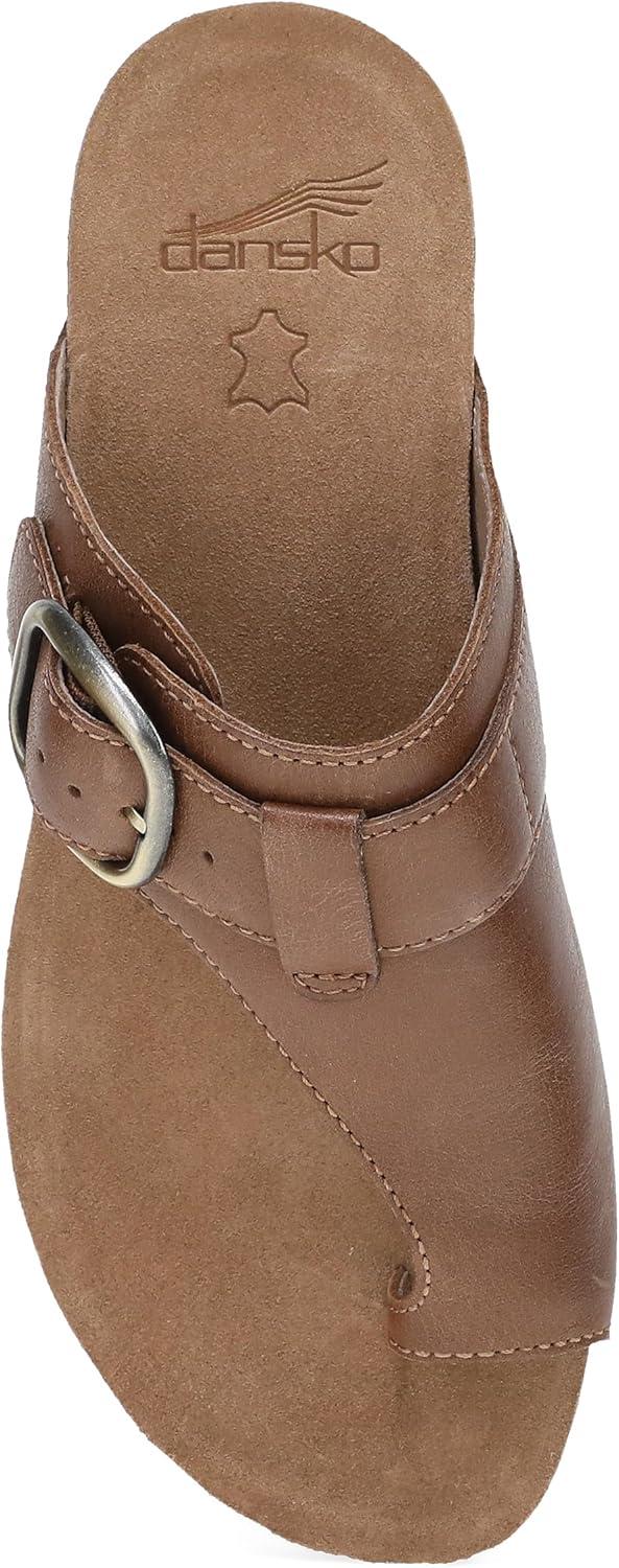 imageDansko Rylee Sandal for Women  Memory Foam and Cork Footbed for Comfort and Arch Support  Lightweight Rubber Outsole for LongLasting WearBrown Leather