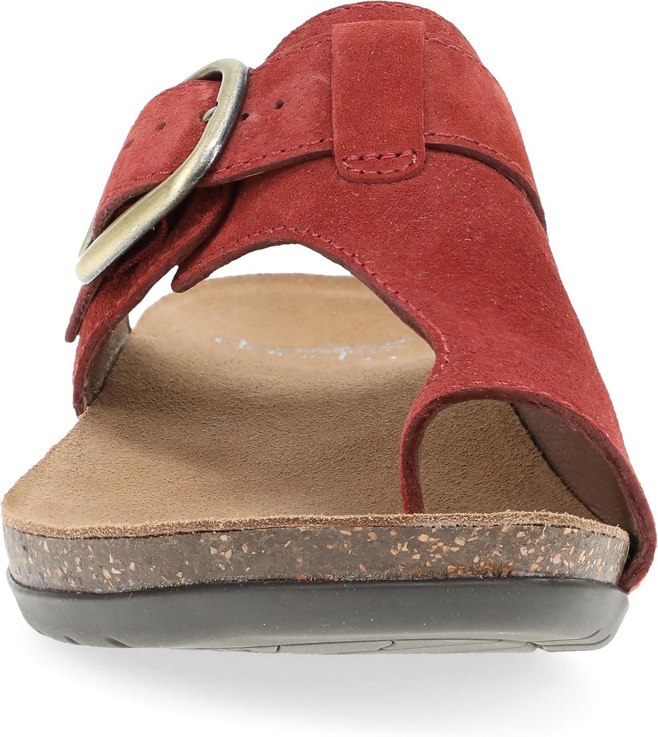 imageDansko Rylee Sandal for Women  Memory Foam and Cork Footbed for Comfort and Arch Support  Lightweight Rubber Outsole for LongLasting WearCayenne Suede