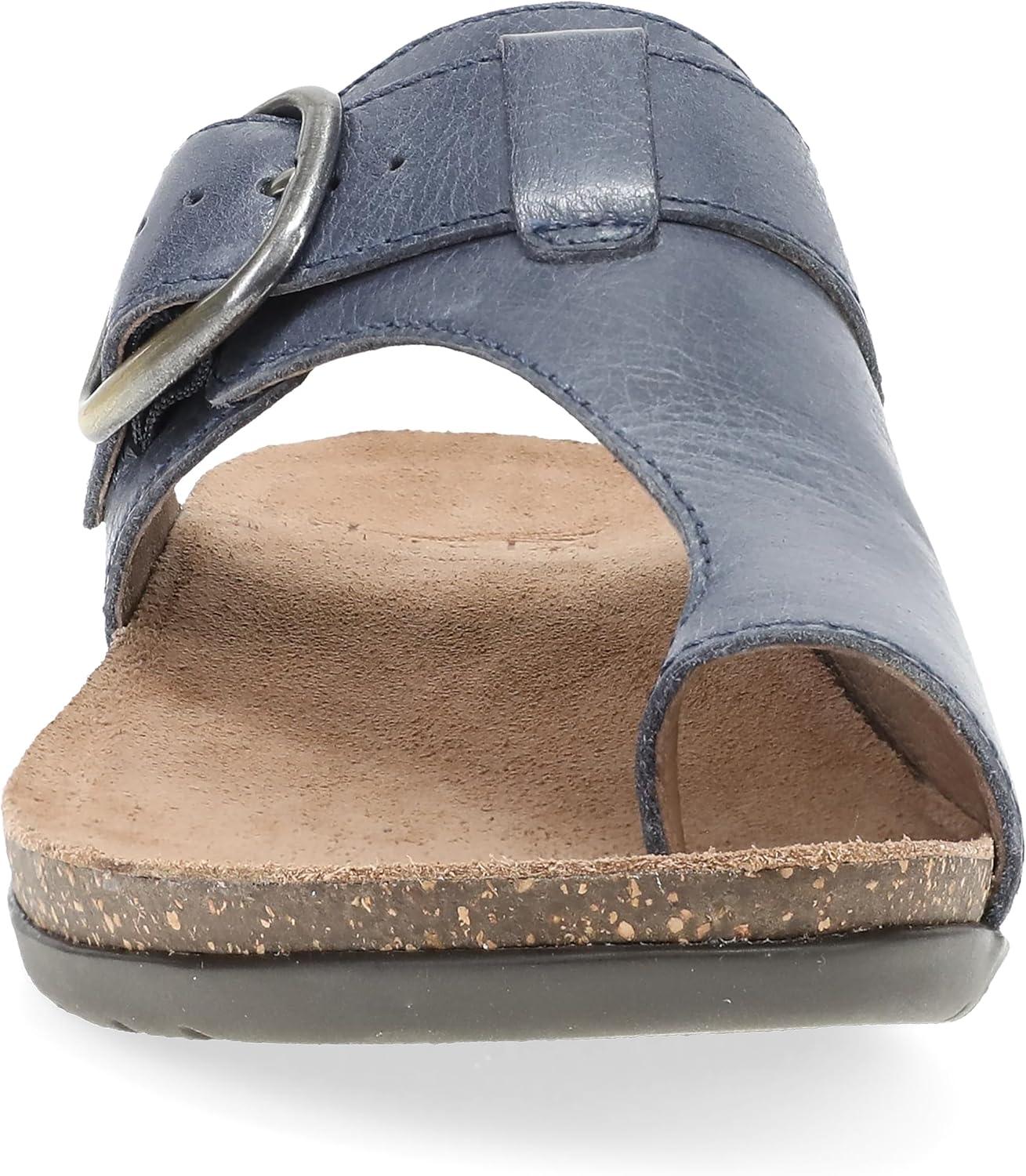 imageDansko Rylee Sandal for Women  Memory Foam and Cork Footbed for Comfort and Arch Support  Lightweight Rubber Outsole for LongLasting WearSlate Leather