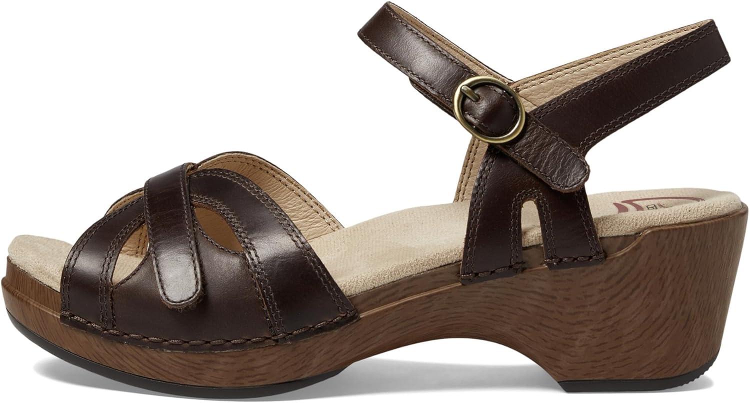 imageDansko Season Stylish Sandal for Women  Lightweight with Added Arch Support  Durable PU Outsole for LongLasting Wear and ComfortTeak Vintage Pull Up