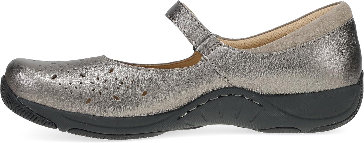 imageDansko Stacy Mary Jane Lightweight Support in a Versatile Style SlipResistant Rubber Outsole Suitable for Dry Wet and OilyWet SurfacesPewter Metallic