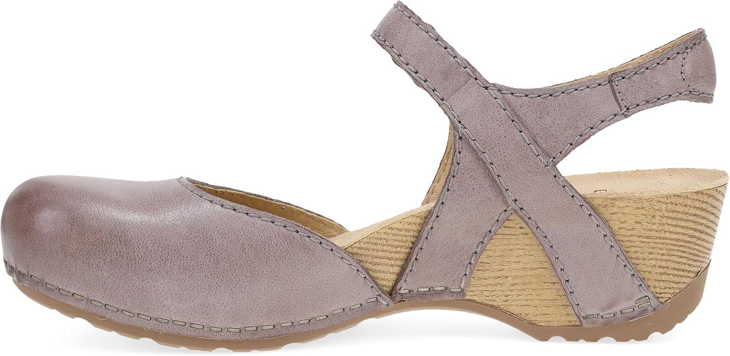 imageDansko Tiffani Wedge Sandal for Women Cushioned Contoured Footbed for AllDay Comfort and Support Hook ampamp Loop Strap with Buckle Detail Lightweight Rubber OutsoleDusty Lilac