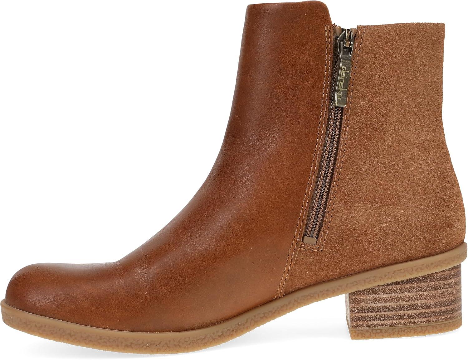 imageDansko Womens Ankle Boots Denay Waterproof Booties with Multi Leathers for a Sleek Stylish Look and AllDay Arch SupportSaddle