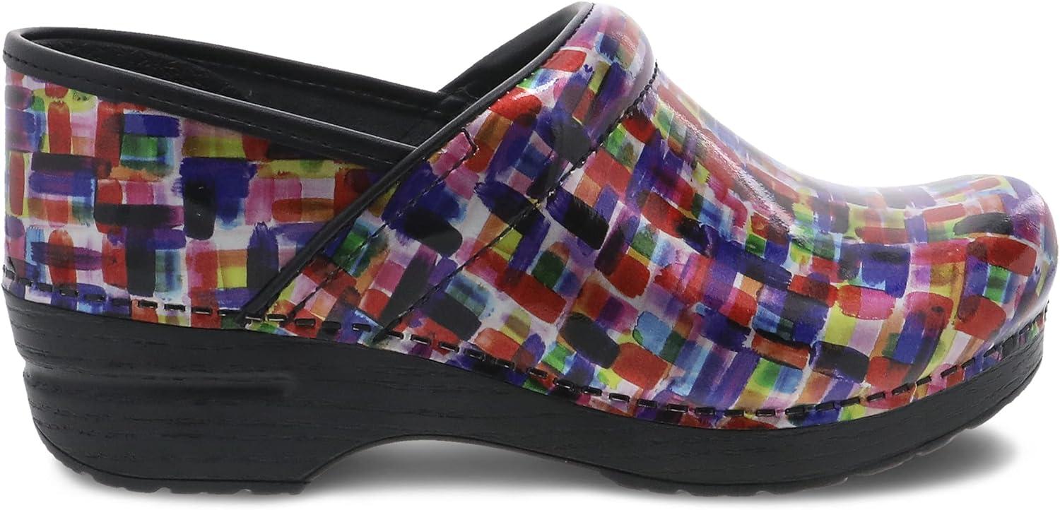 imageDansko Womens Professional SlipOn Clogs Rocker Sole and Arch Support for ComfortIdeal for Nursing Food Service HealthcareColor Block Patent