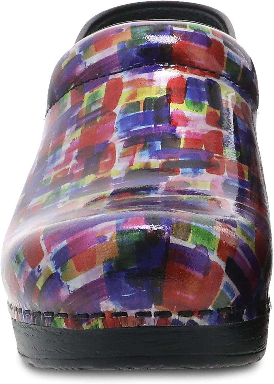 imageDansko Womens Professional SlipOn Clogs Rocker Sole and Arch Support for ComfortIdeal for Nursing Food Service HealthcareColor Block Patent