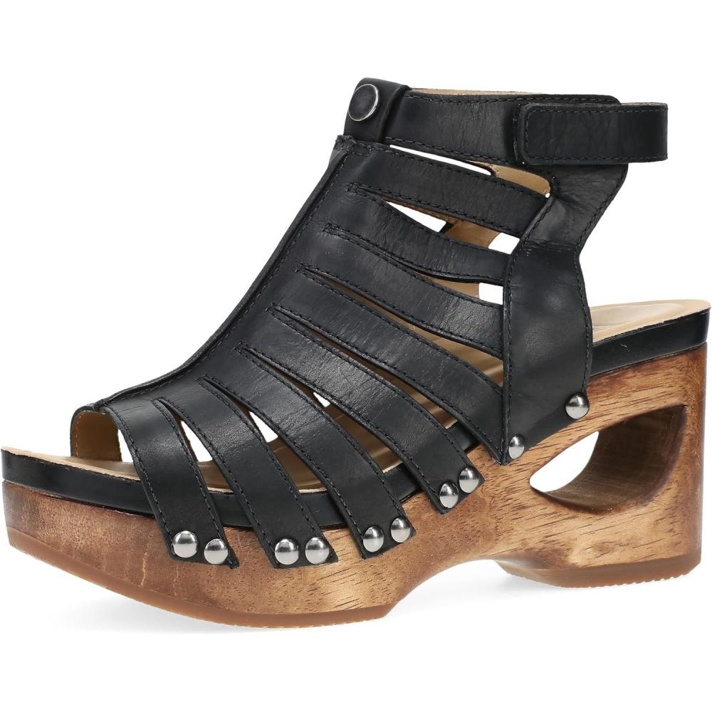 imageDansko Adie Heeled Gladiator Sandal for Women  HandCrafted Wooden Outsoles  Memory Foam Footbeds and Rubber Padding for Unparalleled Comfort and DurabilityBlack