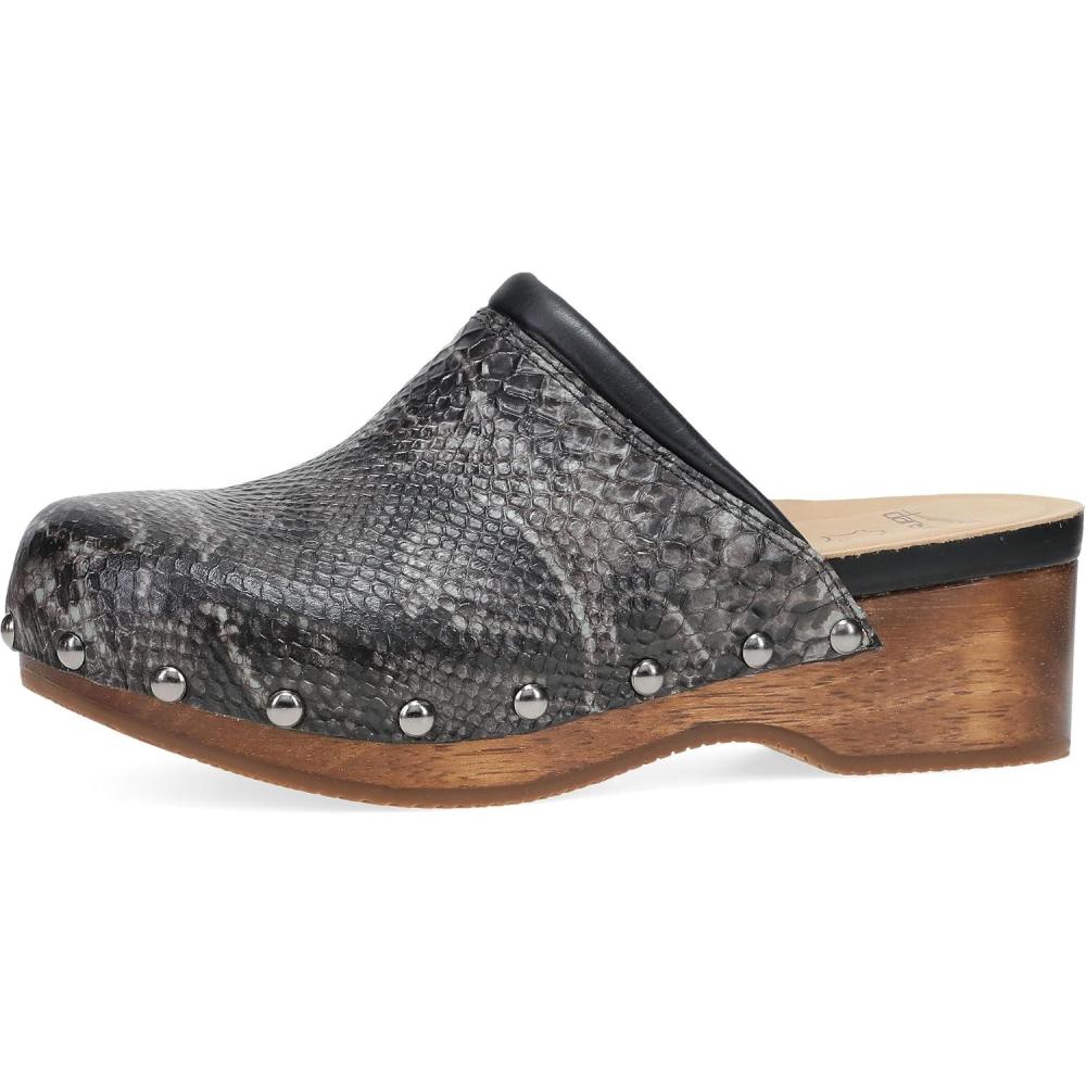 imageDansko Andie Womens Handcrafted Mule Clogs  Artisan Wood Sole SlipOn Shoes with Memory Foam Insole  Made in BrazilGrey