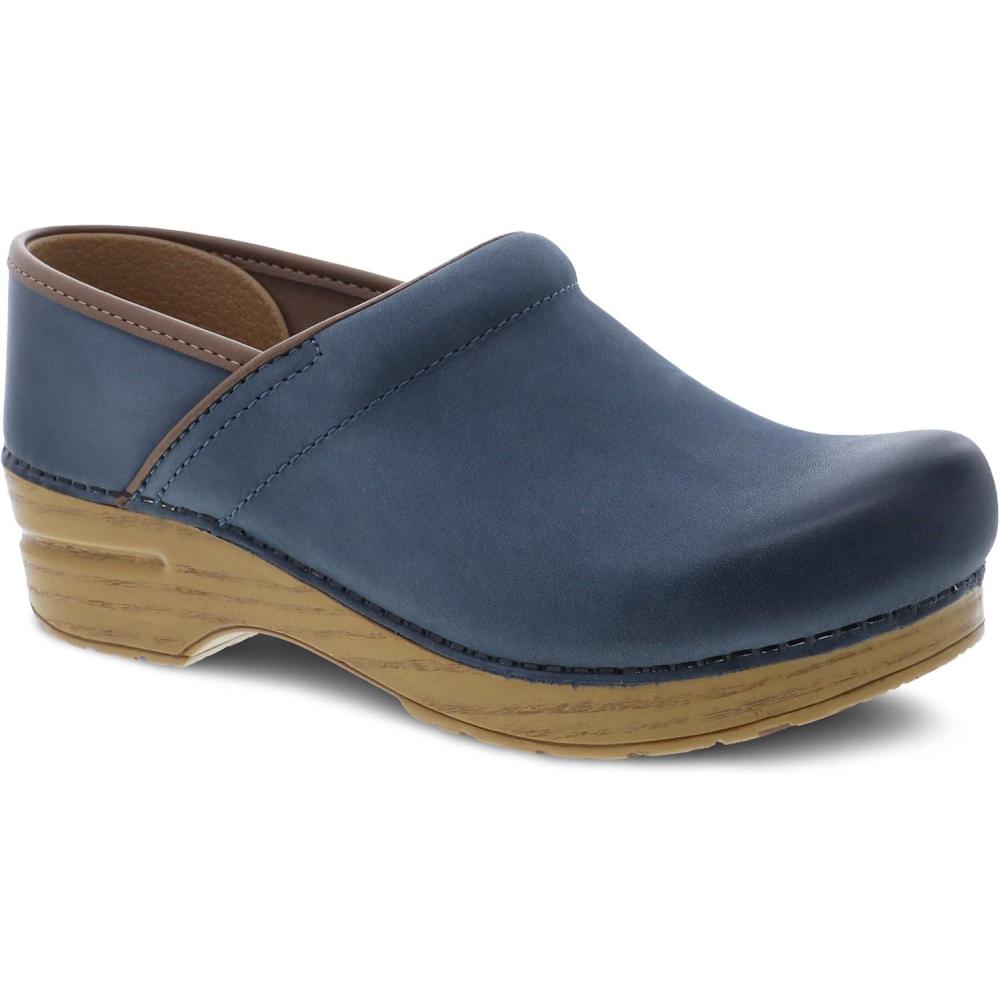 imageDansko Brenna SlipOn Clogs for Women  Memory Foam and Arch Support for All Day Comfort and Support  Lightweight EVA Outsole for LongLasting WearDenim Burnished Nubuck