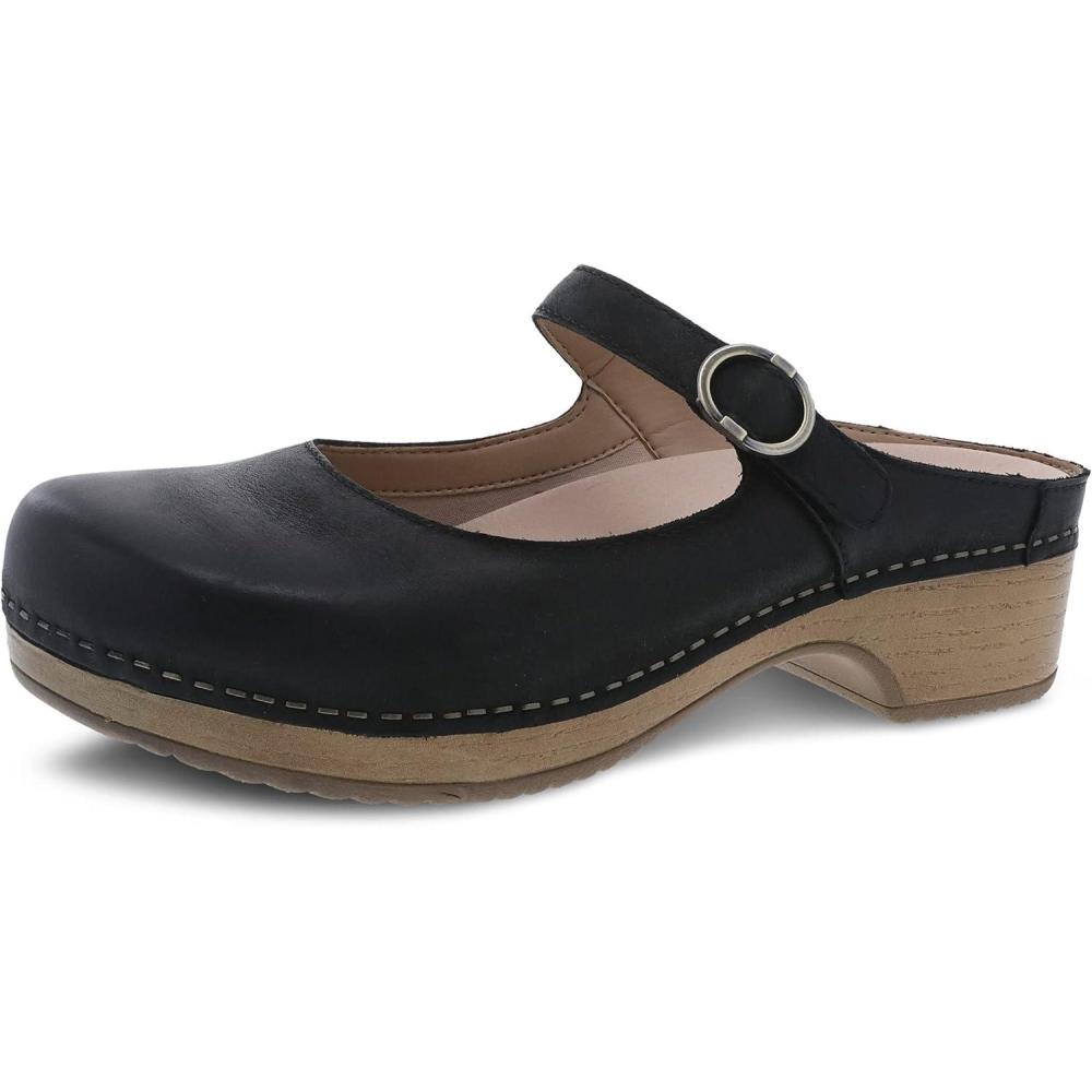 imageDansko Bria SlipOn Mary Jane Mule Clogs for Women Memory Foam and Arch Support for All Day Comfort and SupportBlack
