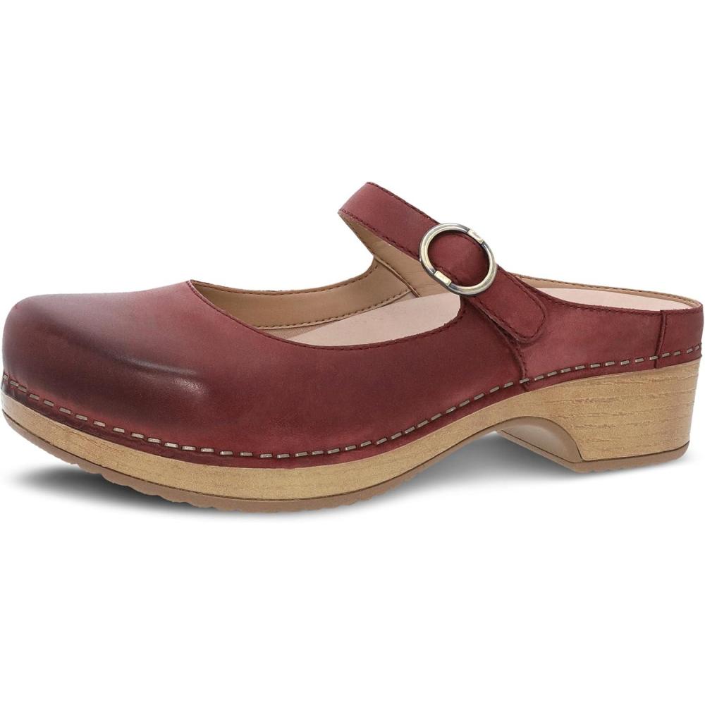 imageDansko Bria SlipOn Mary Jane Mule Clogs for Women  Memory Foam and Arch Support for All Day Comfort and SupportCinnabar