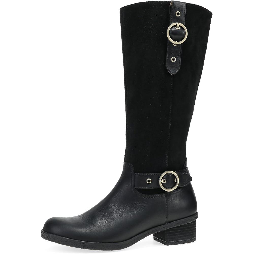 imageDansko Dawn Waterproof EquestrianInspired TallShaft Fashion Riding Boot with Classic Hardware Durable Leathers and Inside ZipperBlack