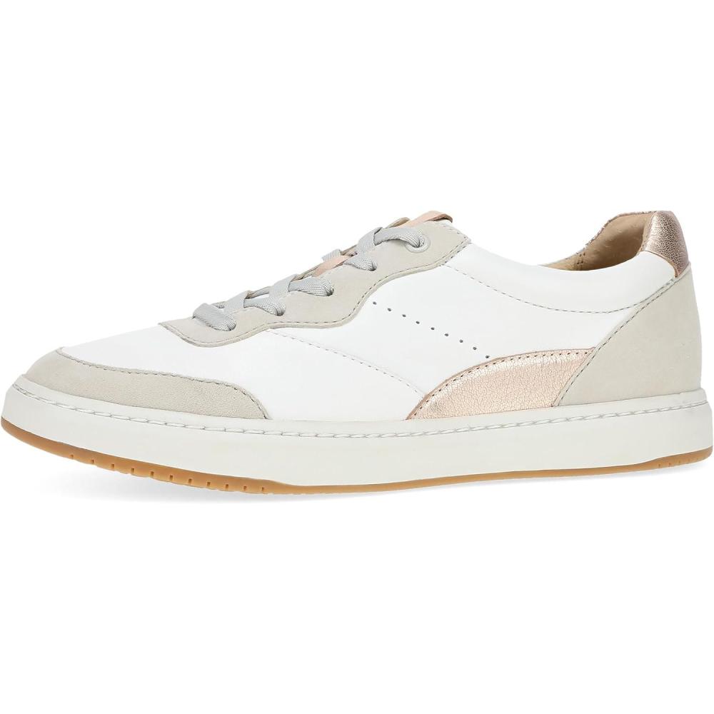 imageDansko Josey Leather Loafer Sneaker for Women LightWeight Everyday Active Shoe with SlipResistant Rubber OutsoleWhiteRose Gold