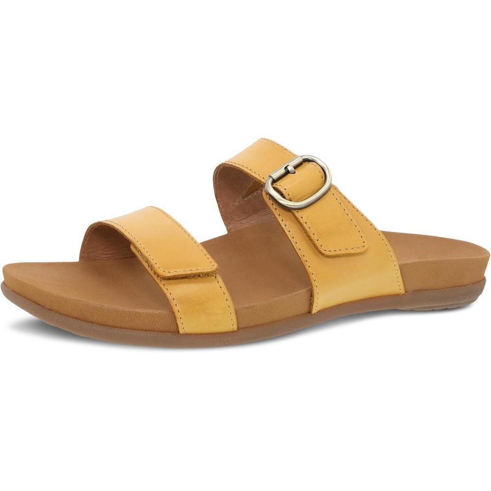 imageDansko Justine Adjustable Sandal for Women  Leather Linings and Uppers for AllDay Comfort  DualDensity EVA Footbed and Lightweight Rubber Outsole for LongLasting WearYellow