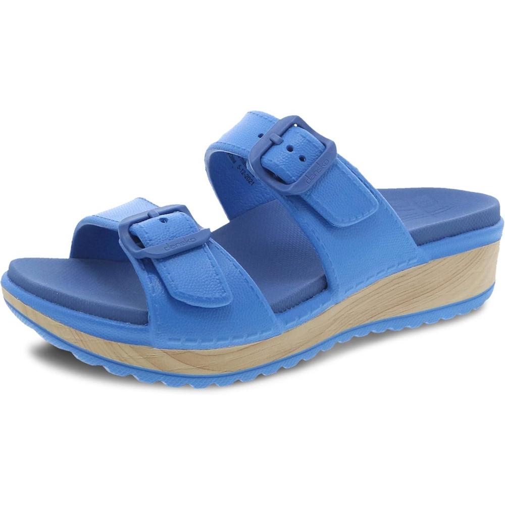 imageDansko Kandi SlipOn Adjustable Sandal for Women  Lightweight and Durable Easy Clean Molded EVA Natural Arch Technology for Added SupportBlue
